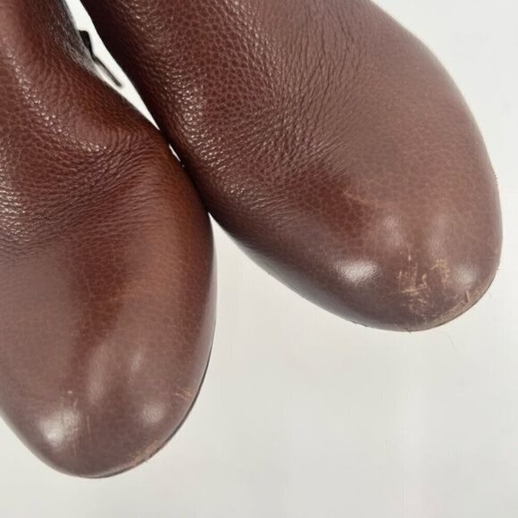 Coach Salene brown leather boots shoes size 7.5 4 inch heels - Picture 5 of 16